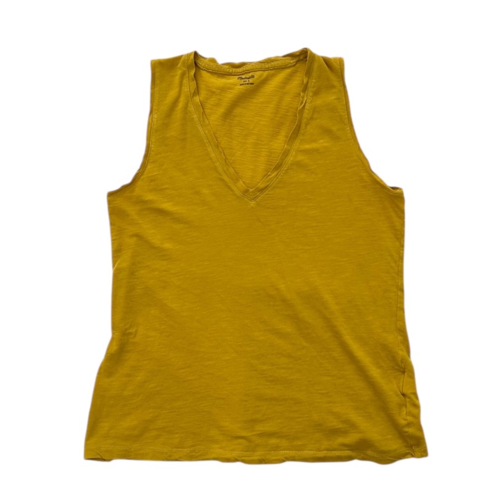 Madewell Mustard Yellow V-Neck Tank Top